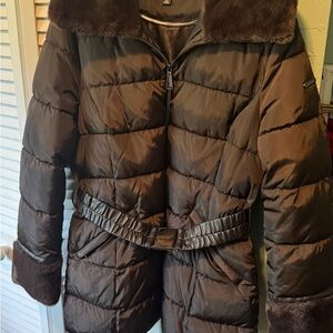 Laundry By Shelli Segal Dark Brown Puffer Coat